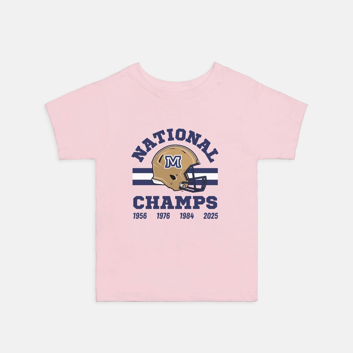 Toddler Tee - MSU Bobcats National Champions (grey and pink)