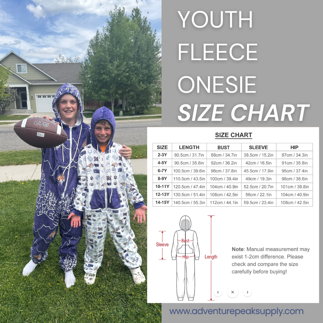 YOUTH MSU Bobcats Fleece Onesie - Mountain Bobcat