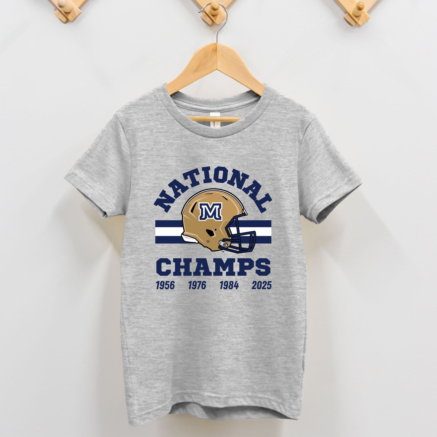 Toddler Tee - MSU Bobcats National Champions (grey and pink)