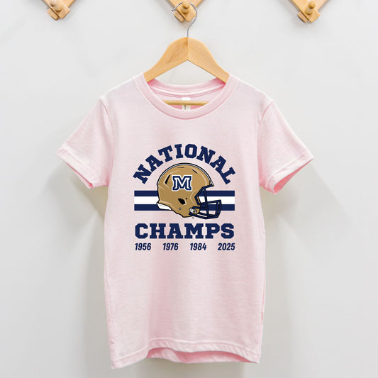 Toddler Tee - MSU Bobcats National Champions (grey and pink)