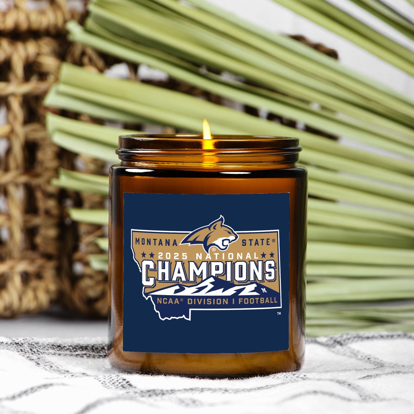 2025 MSU Bobcats National Champions Candle