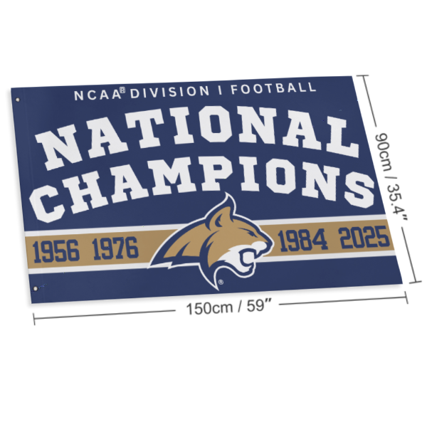 MSU Bobcats National Champions All Years in Football - 3' x 5'
