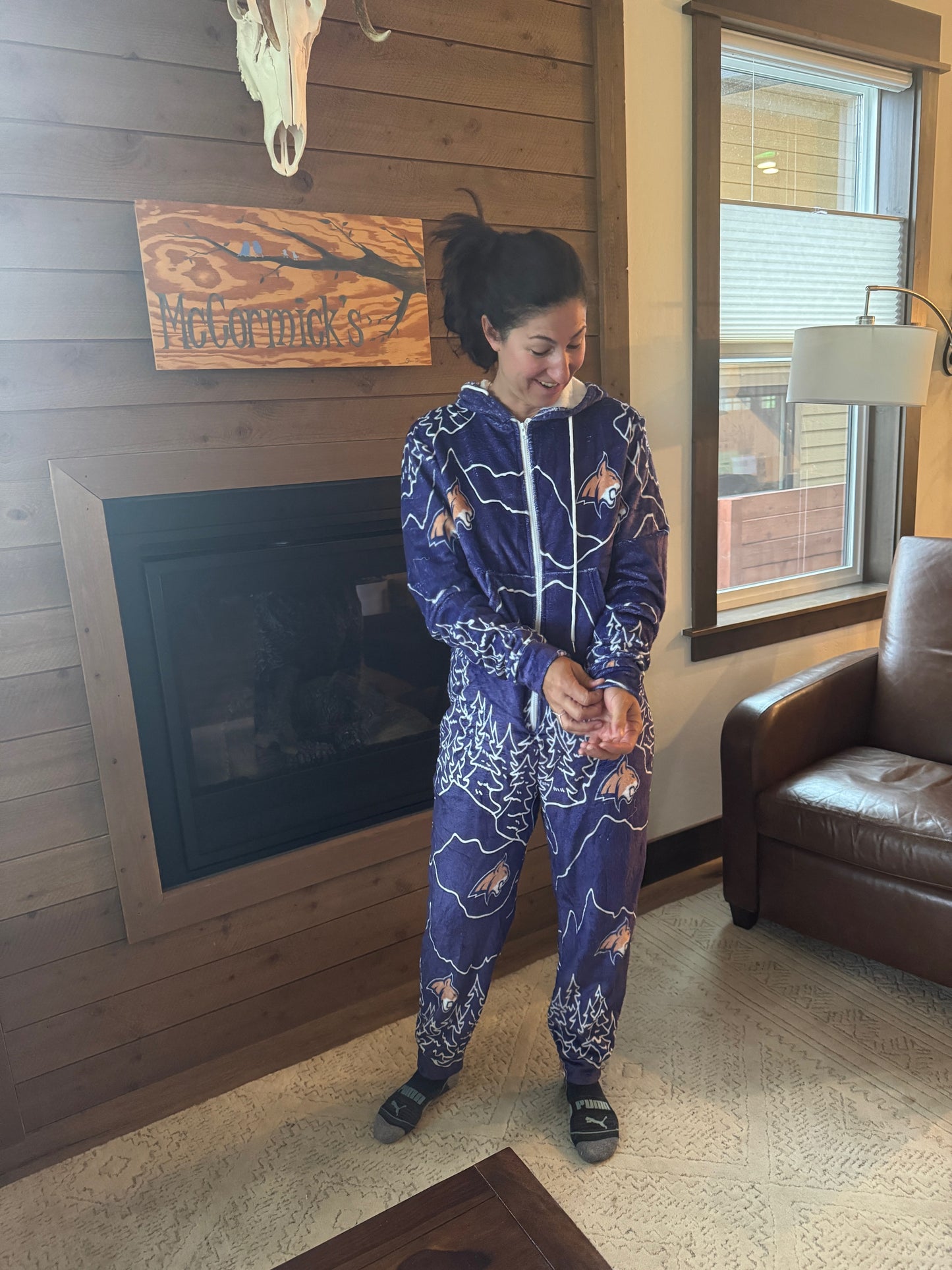 PREORDER (Ships Nov 1) - MSU Bobcats Fleece Onesie - Mountain Bobcat
