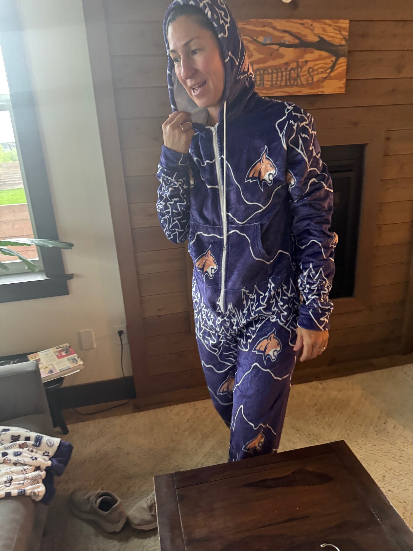 PREORDER (Ships Nov 1) - MSU Bobcats Fleece Onesie - Mountain Bobcat