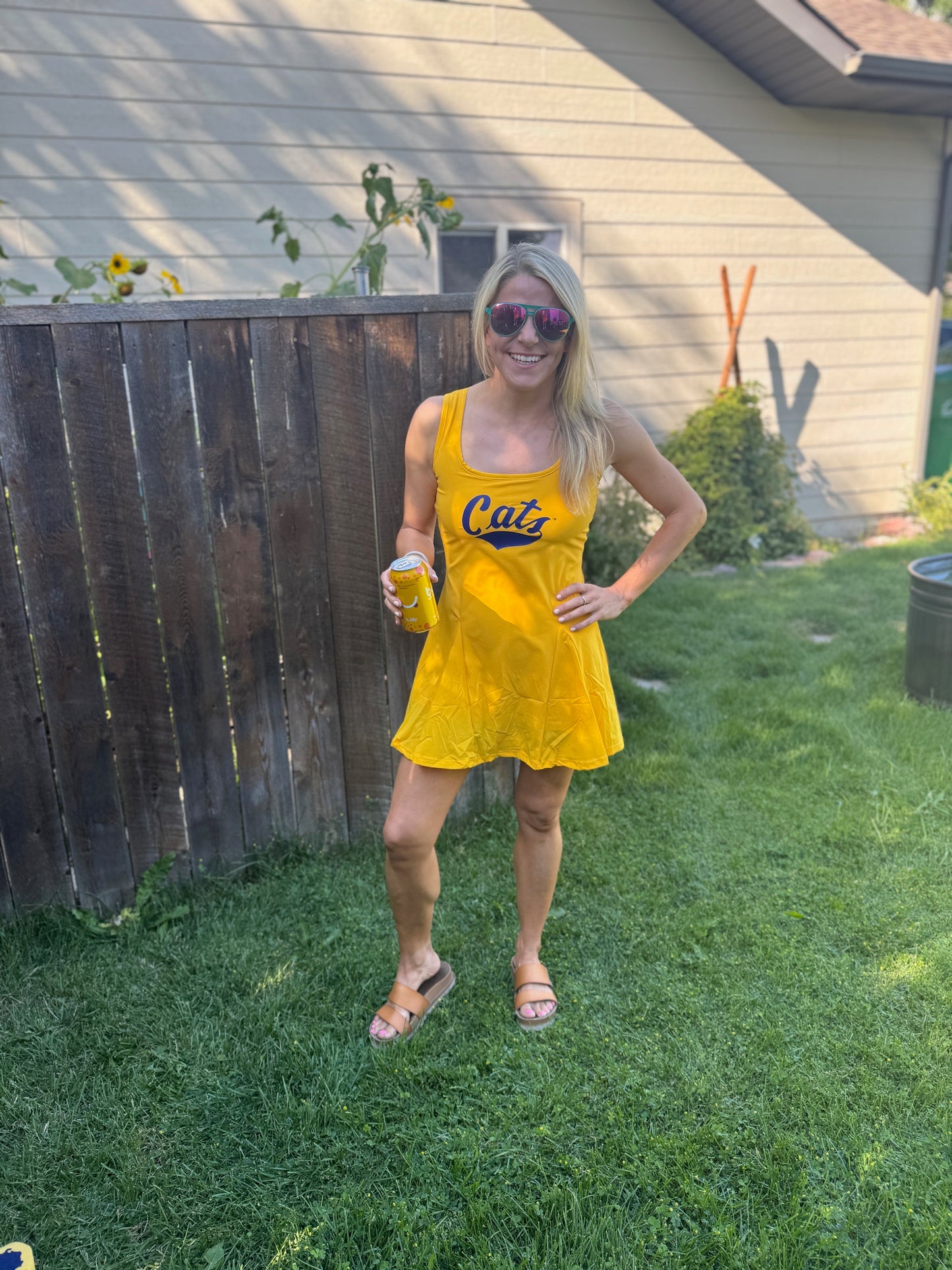 MSU Bobcats Gold A-Line Dress - Pockets and Shorts!