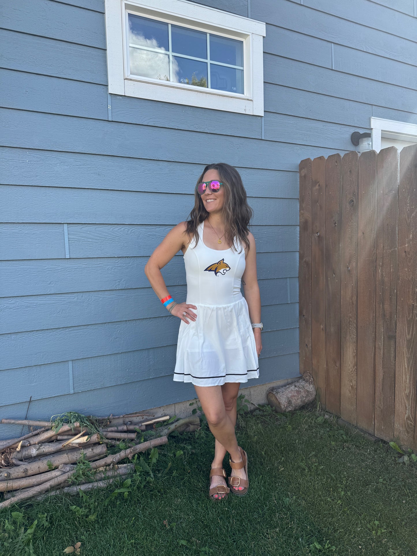 MSU Bobcats White Skater Dress