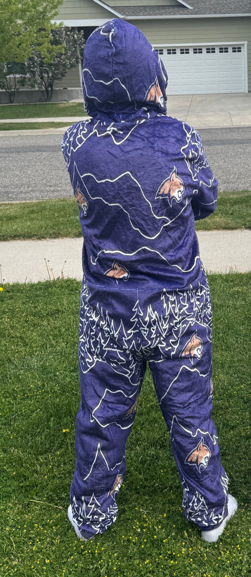 PREORDER (Ships Nov 1) - YOUTH MSU Bobcats Fleece Onesie - Mountain Bobcat