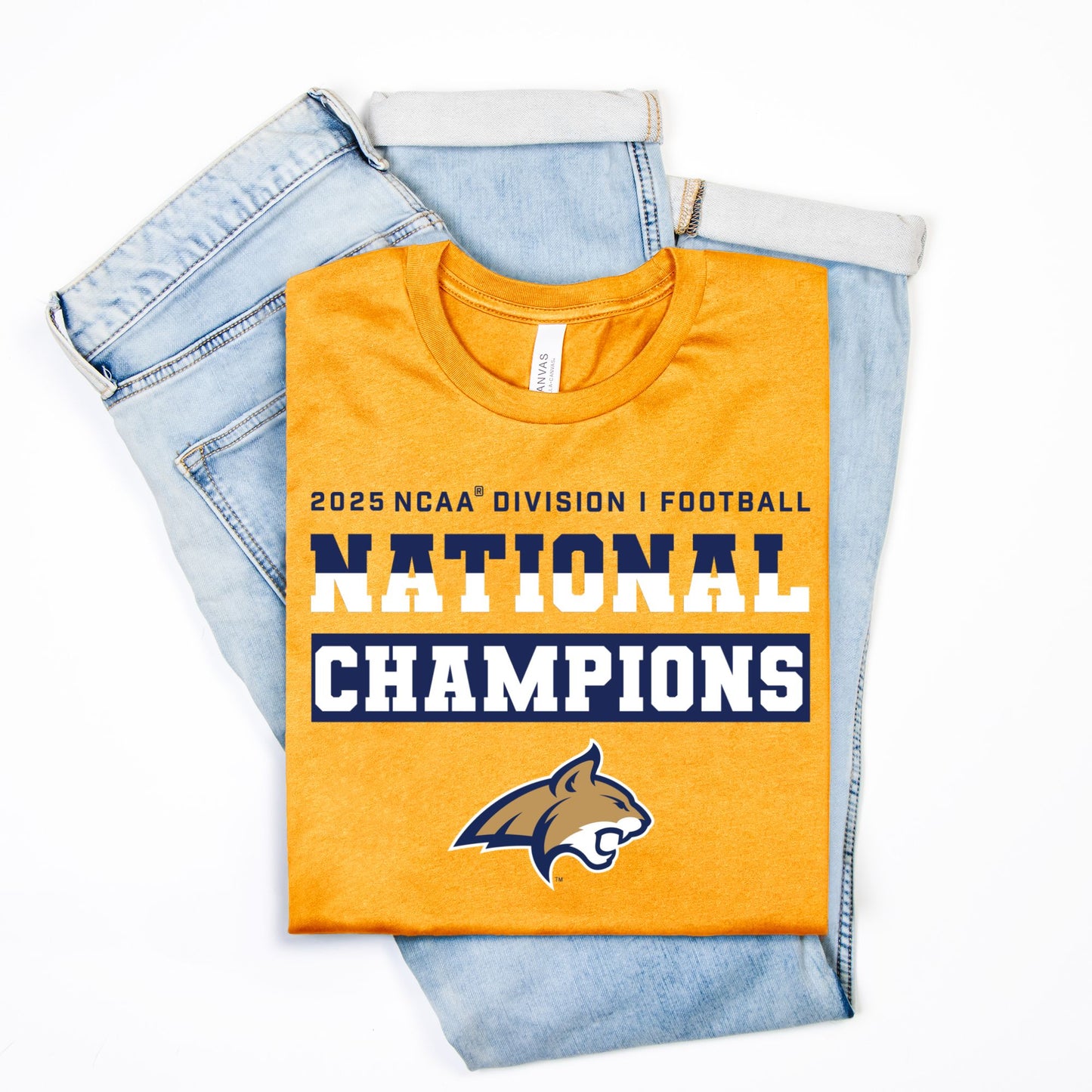 Adult Unisex - MSU Bobcats FCS DI Football National Champions T-Shirt