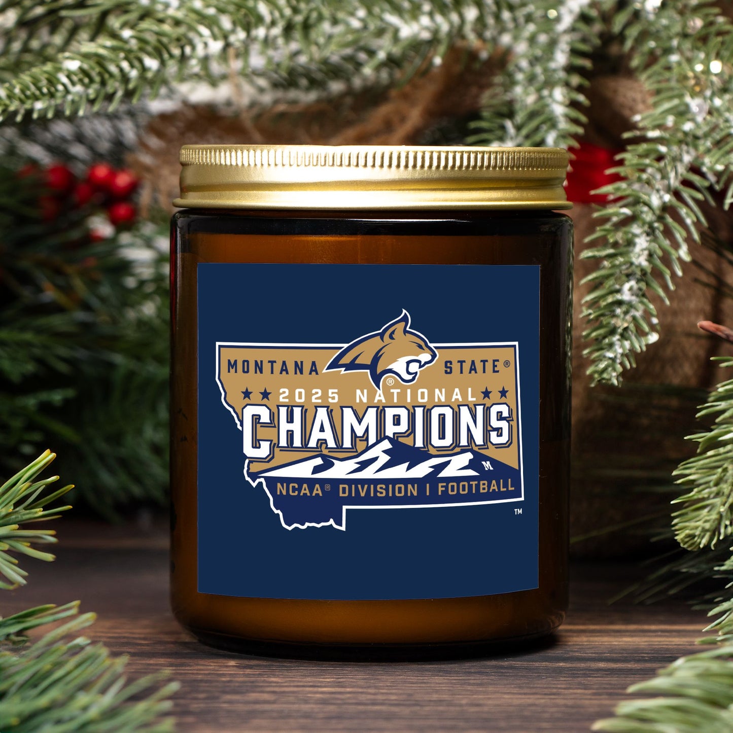 2025 MSU Bobcats National Champions Candle