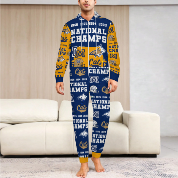 MSU Bobcats National Champions Fleece Onesie - Youth and Adult Sizes