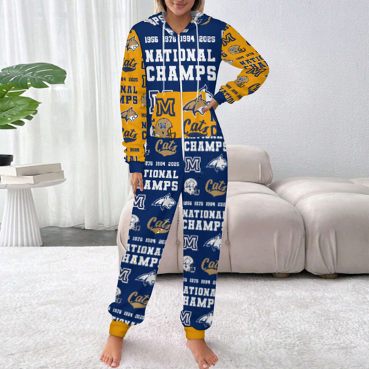 MSU Bobcats National Champions Fleece Onesie - Youth and Adult Sizes